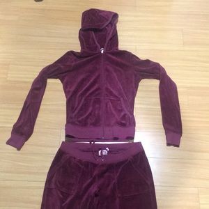 Burgundy Juicy Couture Sweatsuit